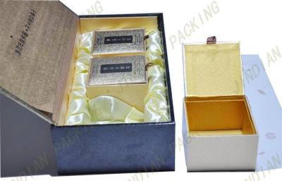 China Buch-Form-Papptee-Kasten mit Goldfolien-Logo für Geschenk-Verpackung zu verkaufen