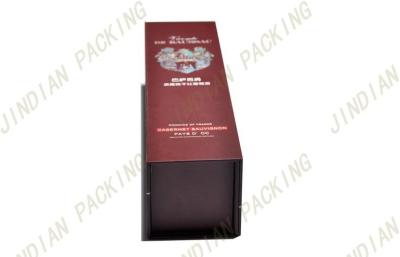 China Luxury Foldable Cardboard Wine Box With Silver Stamped Logo 300*100*90mm for sale