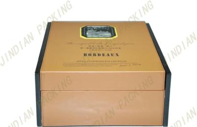 China Custom 2 Bottle Wine Packaging Boxes, Pu Leather Cardboard Wine Gift Boxes for sale