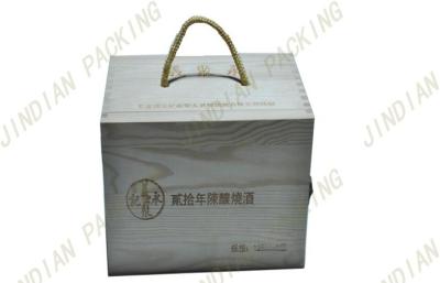 China Einfache festes Holz-Wein-Verpackungs-Kästen, dekoratives Handwerks-hölzerne Geschenkboxen zu verkaufen