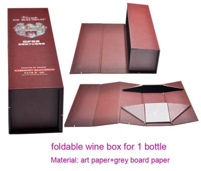 China Foldable Cardboard Wine Box Matt Lamination With Magnet Closure for sale