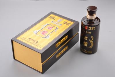 China MDF reciclável dourado da caixa do vinho do cartão com a espuma/seda internas à venda