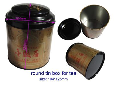 China La lata del acondicionamiento de los alimentos encajona Gloden y negro con el logotipo para el regalo del té en venta