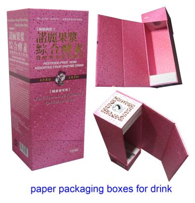 Chine Boîte rose à vin de carton de fermeture d'aimant, boîte de papier d'emballage de vin à vendre