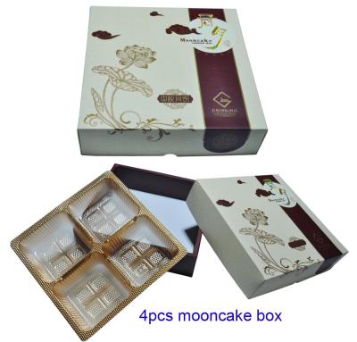 China Elegant Cardboard Food Packaging Boxes , Embossed Logo Moon Cake Paper Gift Box for sale