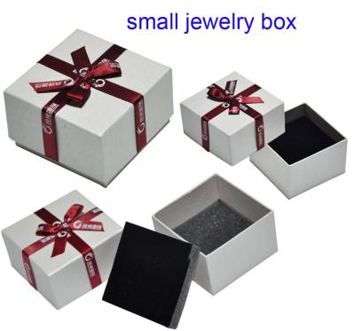 China Custom Square White Small Cardboard Jewelry Box For Ring Gift Packaging for sale