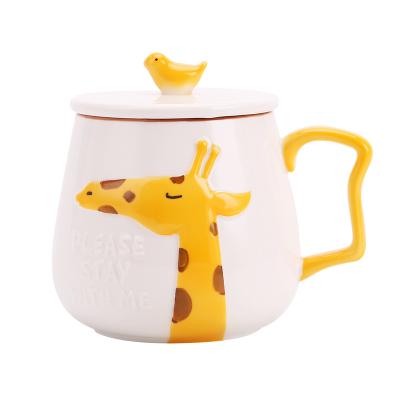 China 14oz Coffee Mug 3D Mug Cartoon Ceramic Tea Cup Funny Cute Animal Viable Gift For Boys Girls Kids Women Kids Party Office Morning Mugs for sale