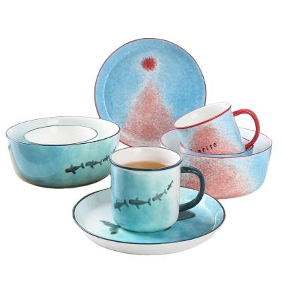 China Sustainable Hot Selling Fine Ceramic Dishwasher Safe Tableware Dishes Product Dinnerware Set Set For Indoor And Outdoor Use Serving For 4 for sale