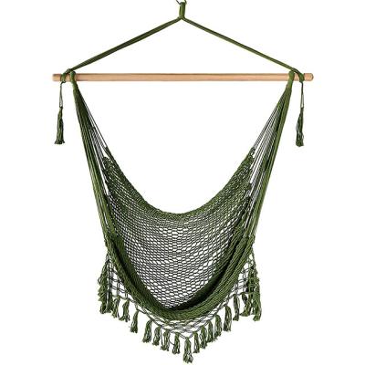 China Modern Indoor And Outdoor Woven Polyester Tassel Garden Suit Modern Comfortable Swing Chair With Bracket for sale