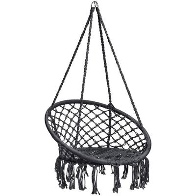 China As shown in figure below leisure cotton rope woven basket chair, air hanging chair, suitable for outdoor use for sale