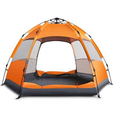 China Waterpoof 5-8 Person 270*270*155cm Hexagonal Two Door Automatic Outdoor Camping Waterproof Automatic Tent for sale