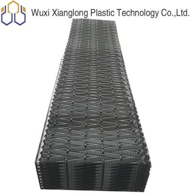 China PVC Cooling Tower Fins Block Cross Flow Media 750X2000mm Black Grey for sale