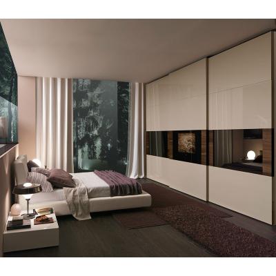 China Custom Adjustable Modern Style Glossy (Full Size) Bedroom Wardrobe Set With Drawers for sale