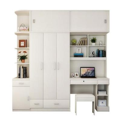 China White Color (Size)Adjustable Modern Style Custom Melamine Finish Bedroom Wardrobe Cabinet With Computer Table for sale