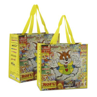 China Custom Printing Capacity Matte Laminated Recycled Reusable Woven Polypropylene Heavy Gift Bags Moisture Proof for sale