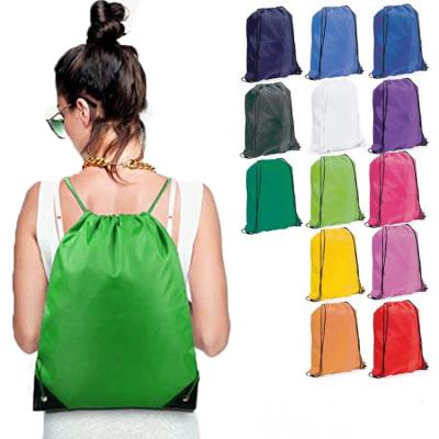 China Recyclable Magic Custom Design Promotional Sports Recycled Polyester Drawstring Waterproof Gym Bag Logo for sale