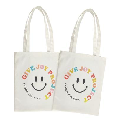 China Recyclable Full Colors Printed Cotton Canvas Tote Bags With Custom Logo for sale