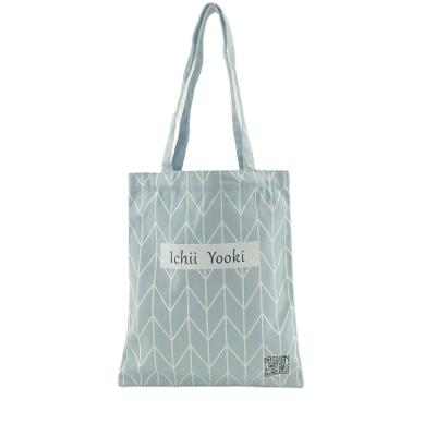 China Eco-Friendly Promotional Eco-Friendly Fashion Full Leaf Printing Stripe Tote Canvas Cotton Bag With Printing Handle for sale