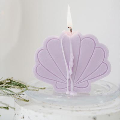 China Colorful Candle Originality Color Optional Shell Shape Art Candle Wedding Home Decoration Conch Scented Candles for sale