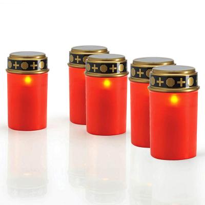 China Other Outdoor Water Proof LED Candle Solar Power Supply Electronic Memorial Grave Candle Lights For Placing In Cemetery Commemorating for sale