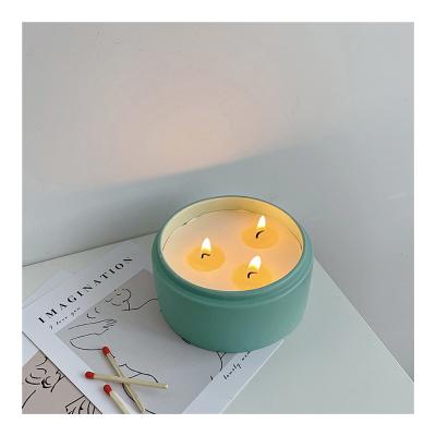 China Wholesale 3 Wick Scented Ceramic Jar Candles Luxury Home Decoration Soy Wax Scented Candles for sale