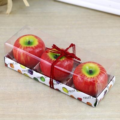 China Wholesale 3 Pcs Apple Shape New Apple Art Candle Set Christmas Decoration Candles Scented Candles for sale