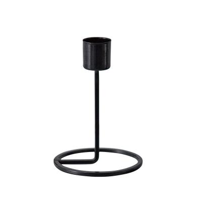 China Home Decoration Black And Gold Simple Candlesticks Tapered Candlestick Holder Candle Holder Wedding Decoration for sale