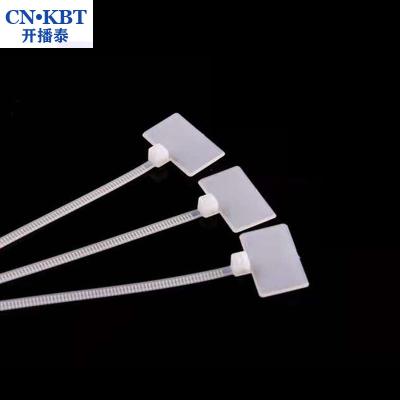 China Cold-resistant high quality can write marks white cable sign tie for wire and cable for sale