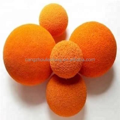 China Hard / Medium Size Soft Custom Sponge Ball For Concrete Tube DN125 Cleaning for sale