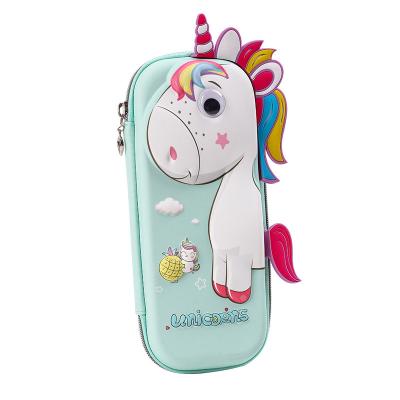 China 3D unicorn trend cute stationery box primary school creative three-dimensional large-capacity students stationery box pencil case for sale