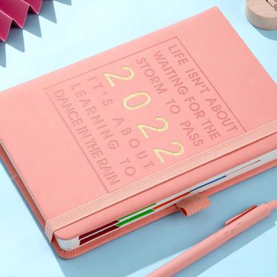 China 2022 Custom Printing Almanac Pu Notebook Fashion A5 Hardcover Agenda Hardcover Calendar Life Organizer 2022 Planner for sale