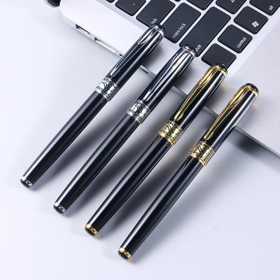 China office & School Pen Customized Logo Business Black Metal Pen Office Pen Advertising Metal Signature Pen for sale