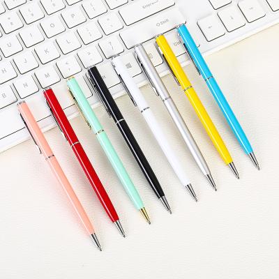 China Fashionable Balpoint Pen Cheapest Personalized Sublimation Ball Pen Thin Metal Ballpoint Pen With Logo for sale