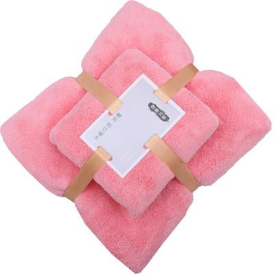 China Factory Custom QUICK DRY Coral Fleece Face Bath Towel Gift Set Soft Absorbent Bath Towel Set Wholesale for sale