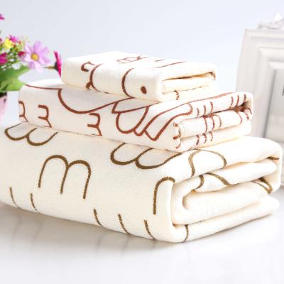 China Custom Logo Washcloth Face Towel QUICK DRY Cheap Printed Soft Absorbent Bath Towel Set Wholesale for sale