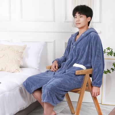 China Factory export QUICK DRY soft and warm spa bathrobe sleepwear plush fleece bathrobe with custom logo for men for sale