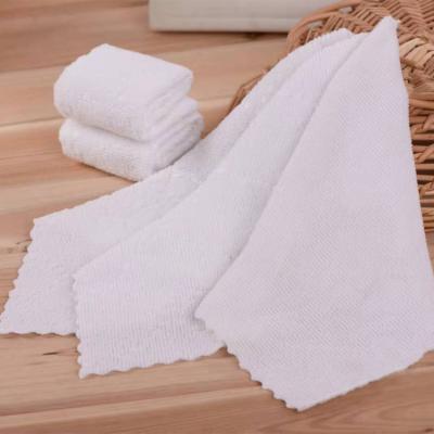 China Factory Wholesale QUICK DRY Custom Microfiber Hotel Towel White Table Napkins Emboss Cleaning Cloth Dish Towel for sale