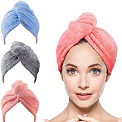 China Wholesale High Quality QUICK DRY Viable Hair Wrap Towel Microfiber Waffle Hair Turban Towel Soft Quick Dry Dry Hair Towel for sale