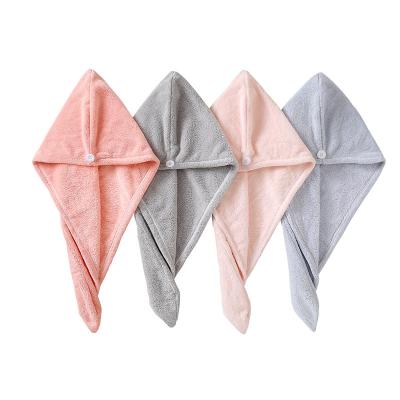 China Magic Dry Hair Microfiber Towel QUICK DRY Hair Wrap Turban Bath Shower Head Quick Drying Towel With Buttons for sale