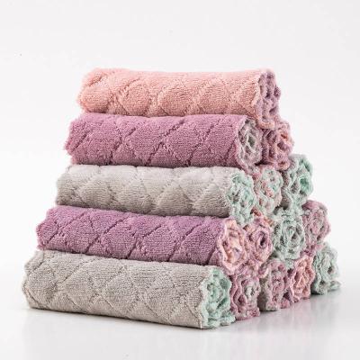 China Hot Sale Microfiber Kitchen Towels Small Dish Cotton Hypoallergenic Kitchen Cleaning Towel for sale