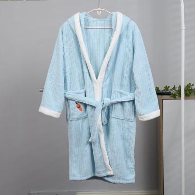 China Best Baby Kids Bathrobes Velent Luxury QUICK DRY Unisex Sleepwear Stripped Bathrobe Girls Boys Bath Towel For Child for sale