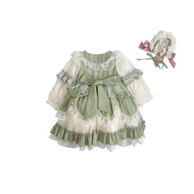 China Sustainable OEM Green Party Princess Dress Children Flower Wedding Birthday Clothes Kids Dress for sale