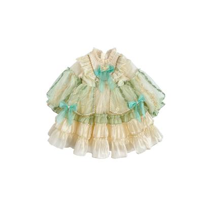 China Sustainable OEM Yellow Lolita Dress Princess Dress 2-10 Years Old Children Flower Wedding Clothes Kids Party Dress for sale