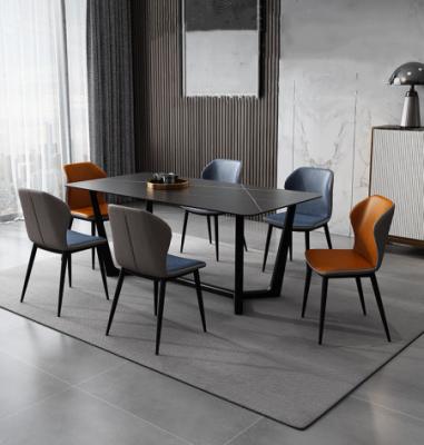 China Italian Minimalist Rock Slate Slate Dining Table Chair Set for sale