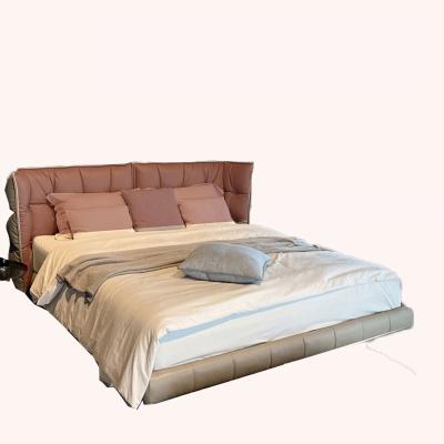 China High Quality Designer Storage Furniture Minimalist Beds Queen Modern Leather Bed for sale