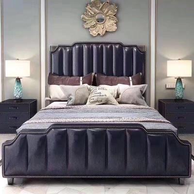 China Nordic Contemporary Customs Storage Set Furniture King Size Luxury Modern Leather Bed for sale