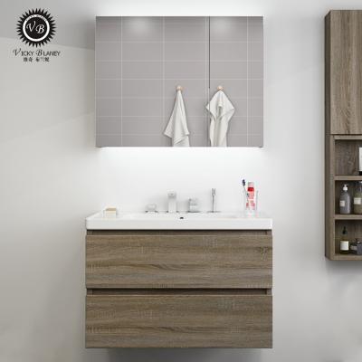 China Modern Solid Wood Vanity Mirror Cabinet Furniture Modern Bathroom With Lights Touch Led for sale