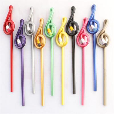 China Pencil Pencil Stationery Promotional Treble Clef Form Wooden Music Pencil for sale