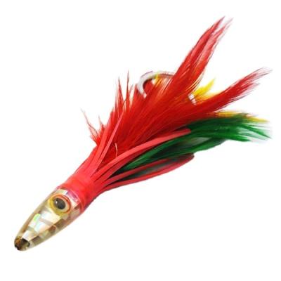 China Resin Feather Skirt Head+ Deepwater Inshore Ball Puzzles Squid Lure Saltwater Trolling Feather Builds Fully Rigged Spreader Bar for sale