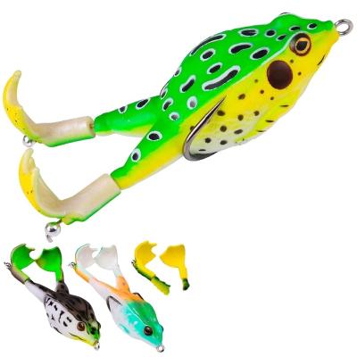 China 3D Lure Plastic Realistic Rubber Artificial Frog PVC Fishing Frog Soft Bait Topwater Fishing Tackle for sale